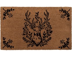 Clayre & Eef Deurmat 75x45 cm Bruin Kokos Hert