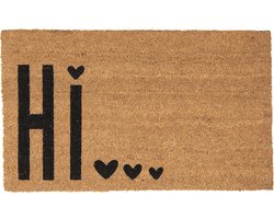 Clayre & Eef Deurmat 75x45 cm Bruin Zwart Kokosvezel Pvc Rechthoek Kokosmat