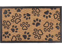 Clayre & Eef Deurmat 75x45 cm Bruin Zwart Kokosvezel Rubber Rechthoek Kokosmat