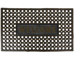 Clayre & Eef Deurmat 75x45 cm Zwart Rubber