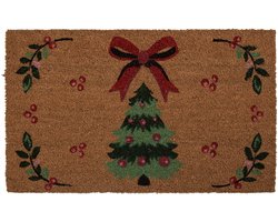 Clayre & Eef Deurmat 75x45x1 cm Bruin Kokos Kerst