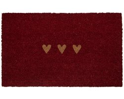 Clayre & Eef Deurmat 75x45x1 cm Rood Kokos Hart