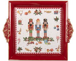 Clayre & Eef Dienblad 30x26x3 cm Rood Kunststof