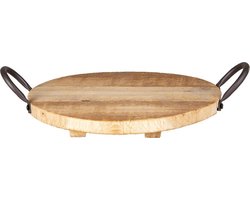 Clayre & Eef Dienblad Ø 26x2 cm Bruin Hout Rond