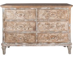 Clayre & Eef Dressoir 141x40x105 cm Beige Grijs Hout Rechthoek Ladekast