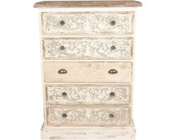 Clayre & Eef Dressoir 85x36x120 cm Wit Hout Rechthoek Ladekast