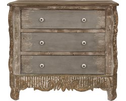 Clayre & Eef Dressoir 92x40x86 cm Bruin Beige Hout Ladekast