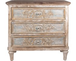 Clayre & Eef Dressoir 97x38x98 cm Beige Grijs Hout Rechthoek Ladekast