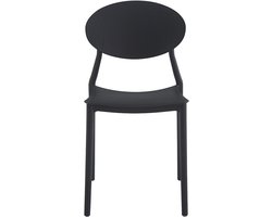 Clayre & Eef Eetkamerstoel 41x42x81 cm Zwart Kunststof