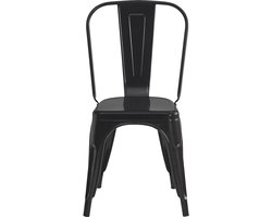 Clayre & Eef Eetkamerstoel 43x45x85 cm Zwart Metaal