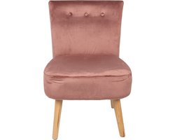 Clayre & Eef Eetkamerstoel 51x58x76 cm Roze Hout