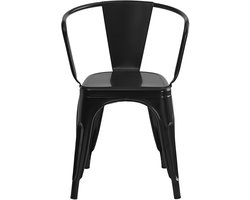 Clayre & Eef Eetkamerstoel 52x58x79 cm Zwart Metaal