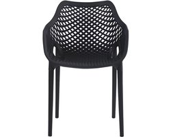 Clayre & Eef Eetkamerstoel 55x52x81 cm Zwart Kunststof