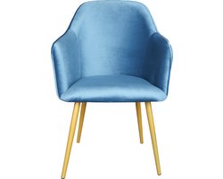 Clayre & Eef Eetkamerstoel 58x56x83 cm Blauw IJzer