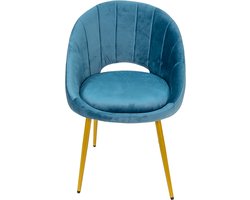 Clayre & Eef Eetkamerstoel 58x65x85 cm Blauw IJzer