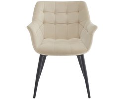 Clayre & Eef Eetkamerstoel 63x62x80 cm Beige Metaal