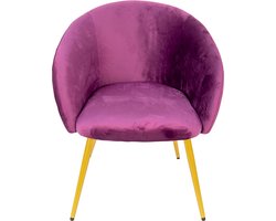 Clayre & Eef Eetkamerstoel 65x64x74 cm Paars Textiel Stoel