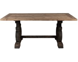 Clayre & Eef Eettafel 180x90x78 cm Bruin Zwart Hout