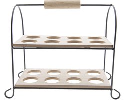 Clayre & Eef Eierhouder 21x11x20 cm Zwart Hout