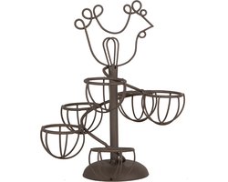 Clayre & Eef Eierhouder Ø 17x23 cm Bruin Metaal Kip