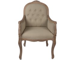 Clayre & Eef Fauteuil 62x58x101 cm Bruin Beige Hout Textiel