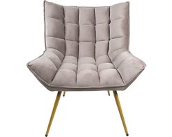 Clayre & Eef Fauteuil 79x91x93 cm Grijs Ijzer Textiel Woonkamer stoel