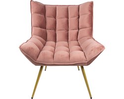 Clayre & Eef Fauteuil 79x91x93 cm Roze Ijzer Textiel Woonkamer stoel