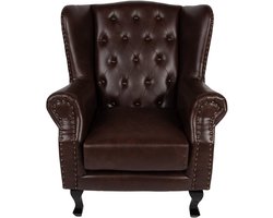 Clayre & Eef Fauteuil 82x74x102 cm Bruin Kunstleer