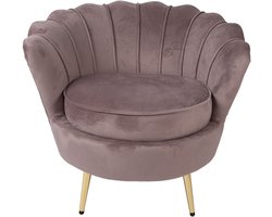 Clayre & Eef Fauteuil 83x75x76 cm Roze Textiel Hout