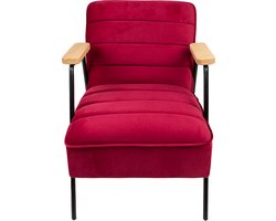 Clayre & Eef Fauteuil met Armleuning 60x69x78 cm Rood Textiel Relax Stoel