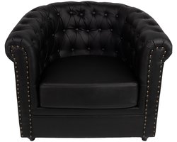 Clayre & Eef Fauteuil met Armleuning 80x75x72 cm Zwart Kunstleer