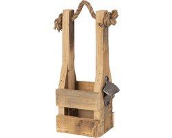 Clayre & Eef Flessenhouder 9x10x29 cm Bruin Hout