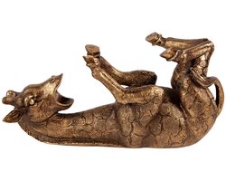 Clayre & Eef Flessenhouder Giraf 33x13x16 cm Goudkleurig Kunststof