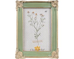 Clayre & Eef Fotolijst 10x15 cm Groen Polyresin