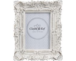 Clayre & Eef Fotolijst 6x9 cm Wit Kunststof