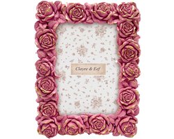 Clayre & Eef Fotolijst Roze Kunststof Roosjes