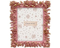 Clayre & Eef Fotolijst Roze Kunststof Roosjes