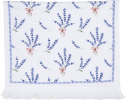 Clayre & Eef Gastendoekje 40x66 cm Wit Paars Katoen Lavendel