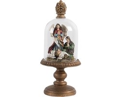 Clayre & Eef Glazen Stolp Ø 9x21 cm Goudkleurig Kunststof