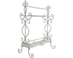 Clayre & Eef Handdoekhouder 65x40x93 cm Wit IJzer