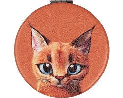 Clayre & Eef Handspiegel Ø 7 cm Oranje Kunststof Kat