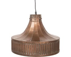 Clayre & Eef Hanglamp 44x44x42/147 cm Koperkleurig Ijzer Glas Rond Hanglamp Eettafel