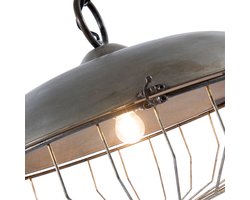 Clayre & Eef Hanglamp 5LMP234 Ø 52*37 cm / E27 / Max. 1x40 Watt - Grijs Ijzer Hanglamp EettafelHanglampen Eetkamer