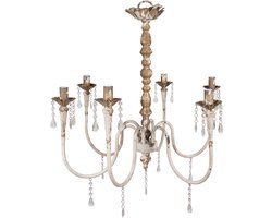 Clayre & Eef Hanglamp 72x72x67 cm Beige Goudkleurig Metaal