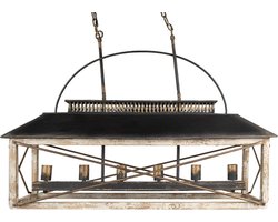 Clayre & Eef Hanglamp 99x30x70 cm Zwart Bruin IJzer