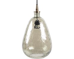 Clayre & Eef Hanglamp Ø 19x35 cm Groen Glas Hanglamp Eettafel