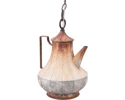 Clayre & Eef Hanglamp Ø 23x35 cm Beige Bruin Ijzer Hanglamp Eettafel Hanglampen Eetkamer