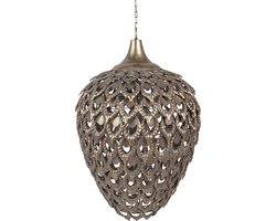 Clayre & Eef Hanglamp Ø 39x59 cm Goudkleurig Grijs IJzer