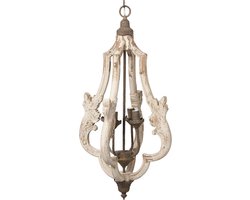 Clayre & Eef Hanglamp Ø 40x79 cm Wit Hout