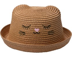 Clayre & Eef Hoed Kind Bruin Papierstro Kat